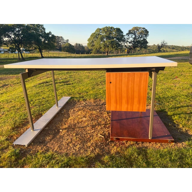 2010s Florence Knoll Antenna Desk With Storage For Sale - Image 5 of 12