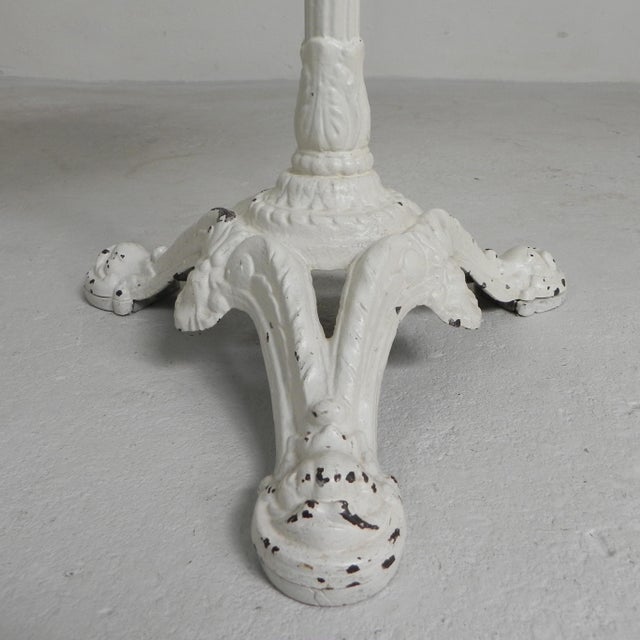 Bistro Table with Cast Iron Legs and Marble Top, 1920s For Sale - Image 9 of 18
