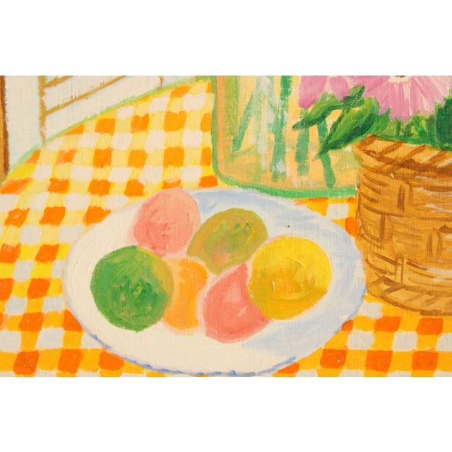 1980s Lloyd Van Pitterson Tropical Ocean View Balcony Custom Framed Original Oil Painting For Sale In Philadelphia - Image 6 of 12