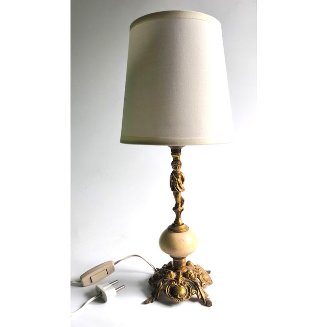 1940s Italian Neoclassical-Style Bronze Lamp (Circa 1920–1950) For Sale - Image 9 of 15
