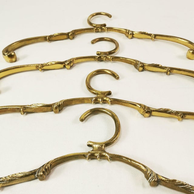 Art Deco Brass Coat Hanger Set, 1960s, Set of 4 For Sale - Image 6 of 9