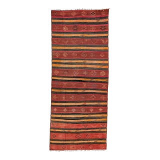 Mid-20th Century Turkish Kilim Red Handmade Tribal Wool Rug For Sale