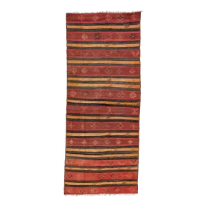 Mid-20th Century Turkish Kilim Red Handmade Tribal Wool Rug
