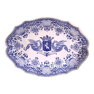 Large 19th Century French Painted Faience Porquier Beau Quimper Serving Platter