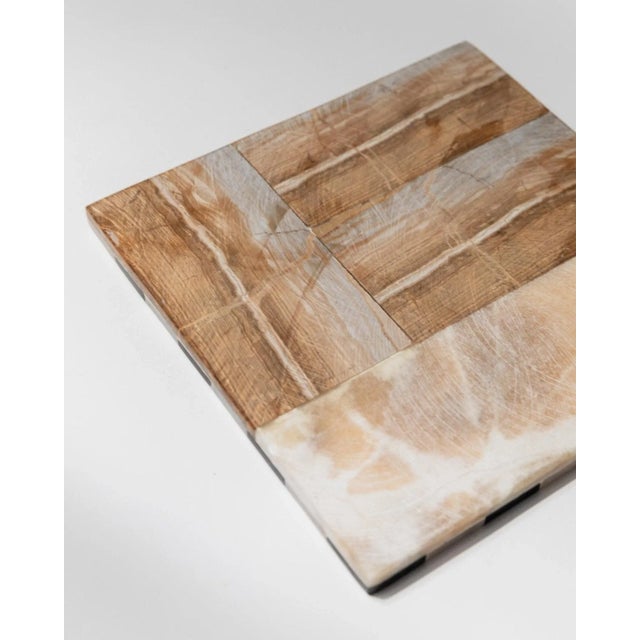 Vintage Black and White Marble Chessboard, Italy, 1960s, Set of 33 For Sale - Image 9 of 11