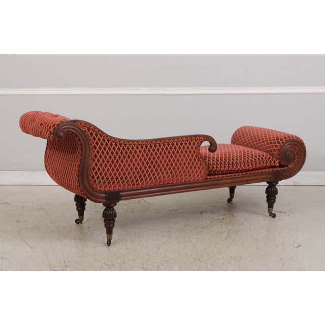 19th Century Antique English 19th C. Mahogany Fainting Couch Recamier For Sale - Image 5 of 18