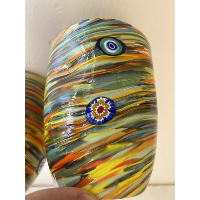 2020s Multicolor Rods and Murrine Glasses Attributed to Murano- Set of 6 For Sale - Image 5 of 8