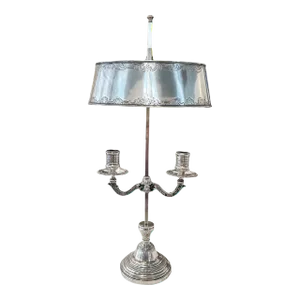 Late 19th Century Small Sterling Silver 2-Arm Buillotte Lamp by Parisian Jeweler André Aucoc