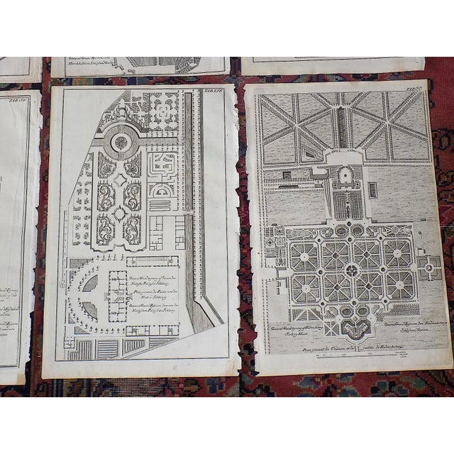 Mid 18th Century Authentic Antique 18th C. Palatial Garden Plan Imperial Folio Size Copperplate Engravings - Set of 6 For Sale - Image 5 of 9
