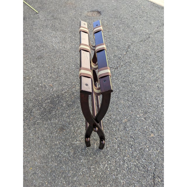 Traditional Mid 20th Century Wooden Folding Luggage Rack Stand For Sale - Image 3 of 8