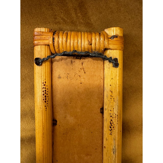 Coastal Boho Chic Bamboo & Rattan Slender Wall Mirror For Sale - Image 11 of 12