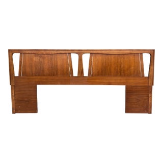 1960s Mid Century Walnut King Headboard by Kent Coffey For Sale
