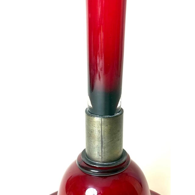 Art Glass Murano Ruby Red Floor Vase, Italy, 1960s For Sale - Image 15 of 18