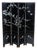 Large Antique Victorian Chinoiserie Black Lacquer Dressing Screen, 1900 For Sale