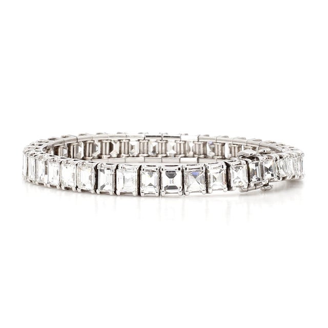 1920s 21.65 Carat Diamond and Platinum Bracelet For Sale - Image 9 of 10