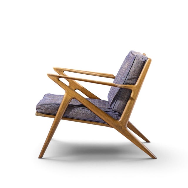 Wood Poul Jensen for Selig Mid Century Walnut Z Lounge Chairs - Pair For Sale - Image 7 of 13