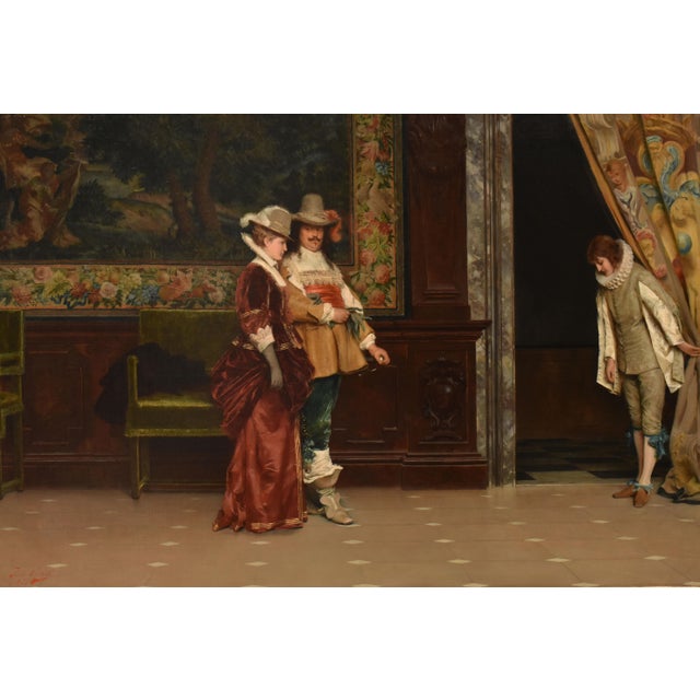 Tito Conti, Italian Genre Scene, 1879, Oil on Canvas, Framed For Sale - Image 3 of 11