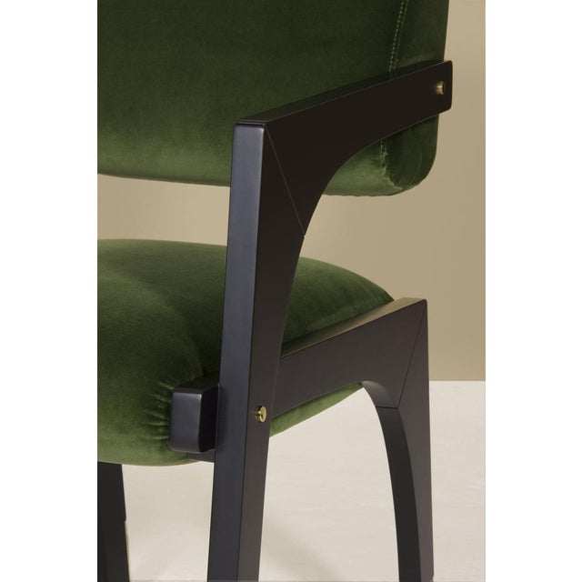 Arches Dining Chair in Green Cotton Velvet by InsidherLand For Sale - Image 10 of 13