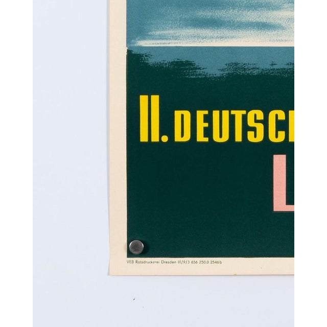 Blue II Deutsches Turn und Sportfest Leipzig Sports Poster by Bredow, 1956 For Sale - Image 8 of 9