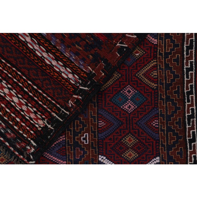 Textile 1950s Vintage Baluch Tribal Kilim in Red With Geometric Patterns, From Rug & Kilim For Sale - Image 7 of 7