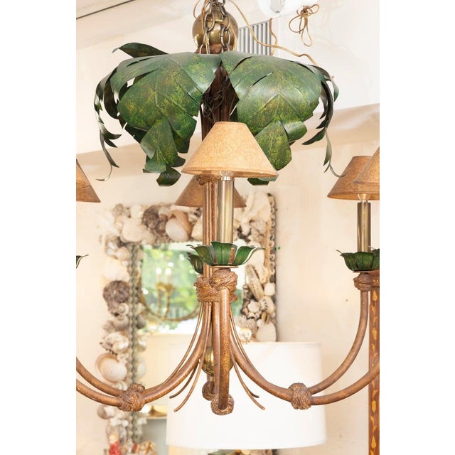Mid 20th Century Palm Tree Form Six-Light Chandelier For Sale - Image 4 of 7