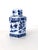 Lovely hexagonal blue and white Chinese export porcelain tea caddy. Can be used as a jar or vase. Item shows alternating...