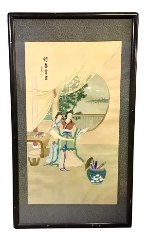 Early 20th Century Large Chinese Painting on Silk