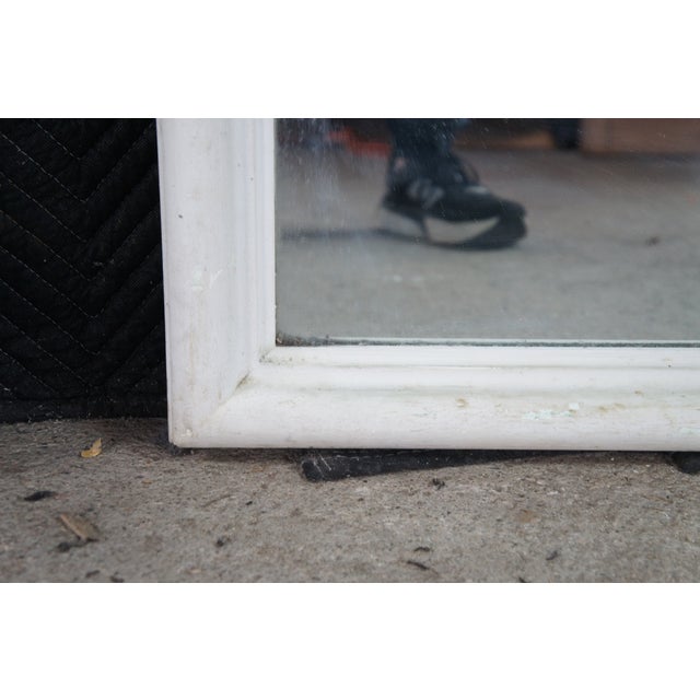 Wood Neoclassical Hollywood Regency White Boho Chic Ring Swag Vanity Mirror 46" For Sale - Image 7 of 10