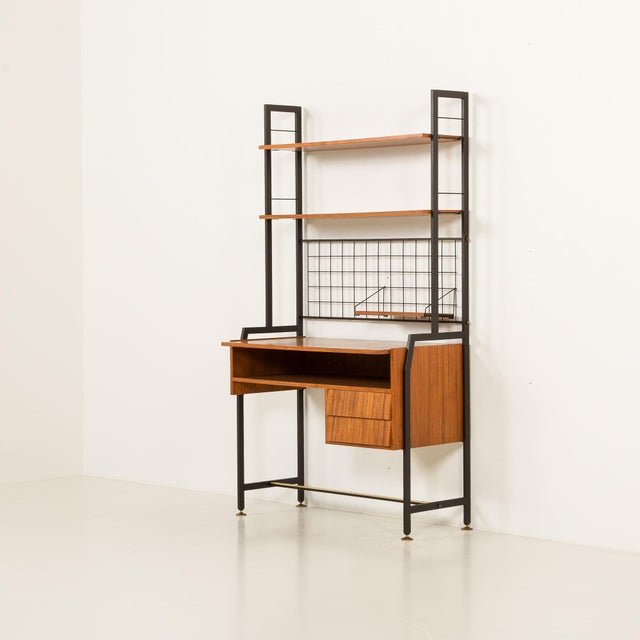Mid-Century Italian Bookcase with a Desk, 1970s For Sale - Image 4 of 14