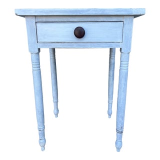 A Antique White Painted Softwood Pennsylvania Sheraton One Drawer Side Table, Circa 1850's For Sale