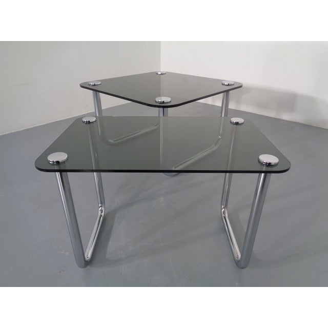Italian Chrome & Smoked Glass Side Table, 1970s For Sale - Image 17 of 18