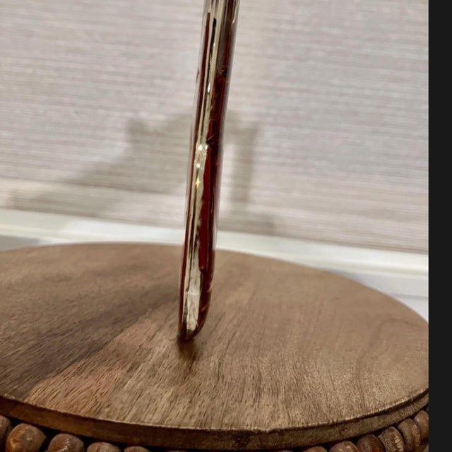 Vintage Amber Art Glass Face Mask Sculpture | Mid Century Modern Wall Object For Sale - Image 4 of 4