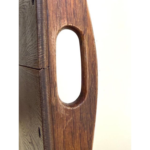 Large German Arts and Crafts Handcrafted Oak Serving Tray, 1920s For Sale - Image 13 of 18
