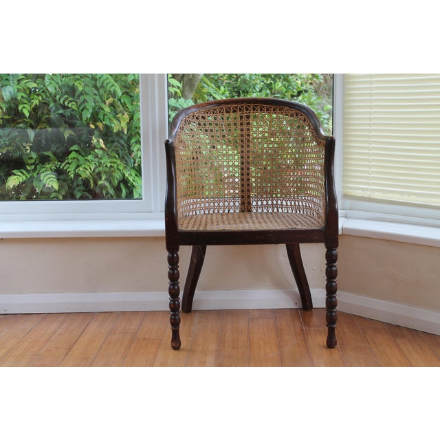 Vintage Rattan Bergere Armchair For Sale - Image 11 of 12