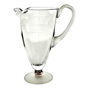Crystal Clear Glass Water/Tea Pitcher With Frosted Handle
