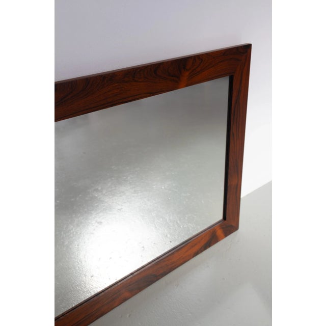 1970s Large Mid-Century Modern Rosewood Mirror, Denmark, 1970s For Sale - Image 5 of 18
