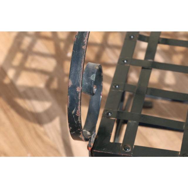 Pair of Hervé Baume French Wrought Iron Folding Patio Chairs | Outdoor Garden Armchairs | France 1970s For Sale - Image 15 of 18