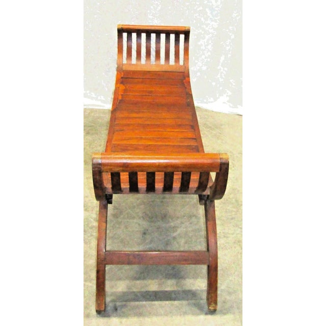 Antique Handcrafted Solid Teak Wood Kartini 2 Seater U-Shape Bench For Sale - Image 12 of 17