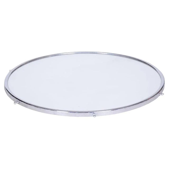 Silver Rotating Mirror Tray, Czechia, 1930s For Sale - Image 8 of 8