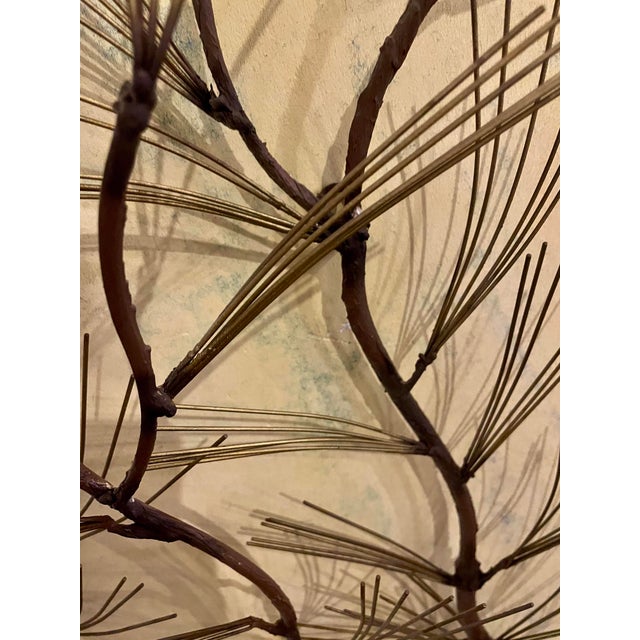 Brown Curtis Jere Nature Series Pine Tree Branch Wall Art Hanger Wrought Iron C. Jere For Sale - Image 8 of 11