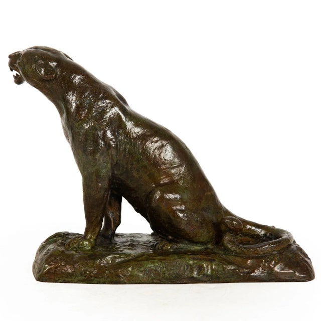 French Modernist Bronze Sculpture of a Roaring Panther by Adolphe Geoffroy & Susse For Sale - Image 3 of 18