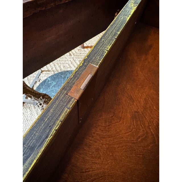 A German Baroque Style Ormolu Mounted and Green Faux Bois Painted Chest of Drawers For Sale - Image 13 of 15