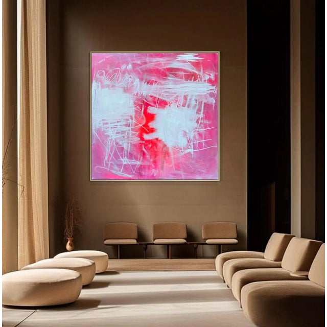 Textile "Brief Encounter" by Trixie Pitts Wow Factor XL Abstract Expressionist Oil Painting For Sale - Image 7 of 12