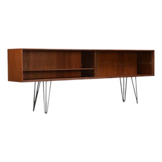 1950s Danish Modern Teak Display Console by Ib Kofod-Larsen Finished Back For Sale