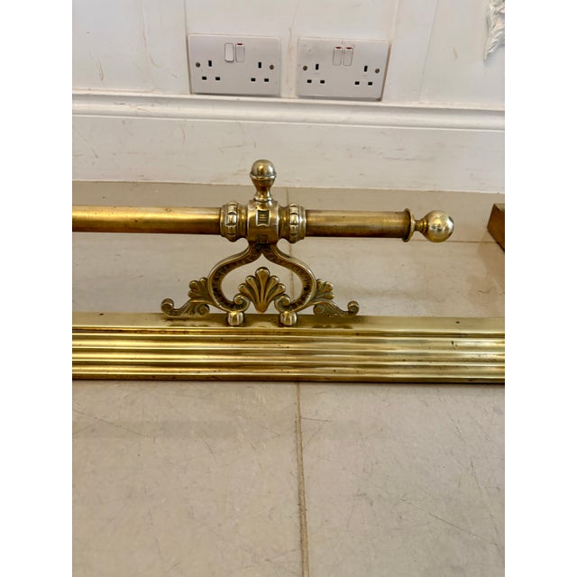 Antique Victorian Brass Fender, 1860s For Sale - Image 4 of 9