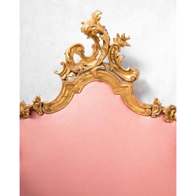 Wood 19th Century Rococo Italian Carved Giltwood Headboard For Sale - Image 7 of 18