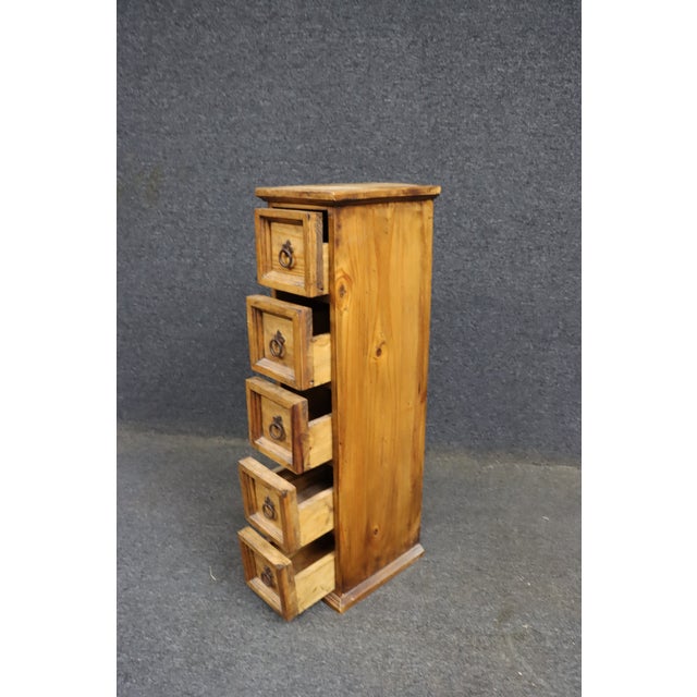 Late 20th Century Southwestern Style Pine Tall Chest of Drawers For Sale - Image 4 of 7