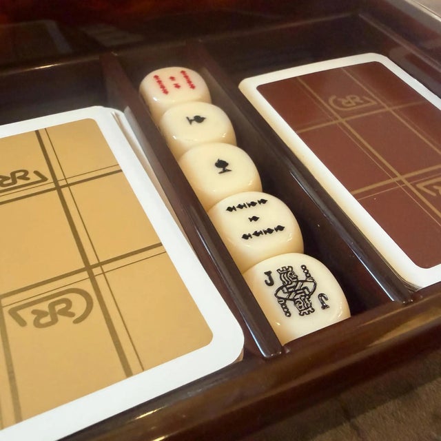 1970s Mid-Century Modern Faux Tortoiseshell Lucite Games Box by Renzo Romagnoli For Sale - Image 9 of 13