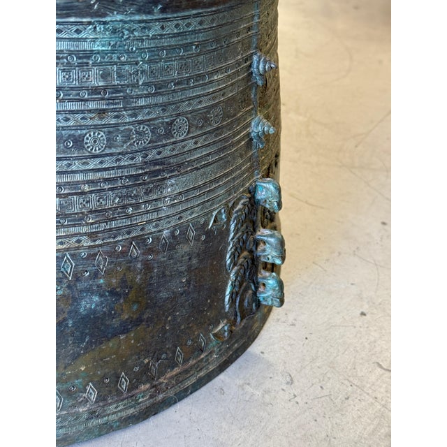 Mid 20th Century Early Southeast Asian Bronze Drum Table with Beautiful Patina For Sale - Image 18 of 18