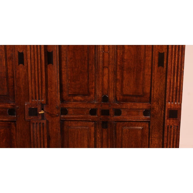 17th Century Antique Dutch Two-Door Oak and Ebony Buffet, 1600s For Sale - Image 5 of 13